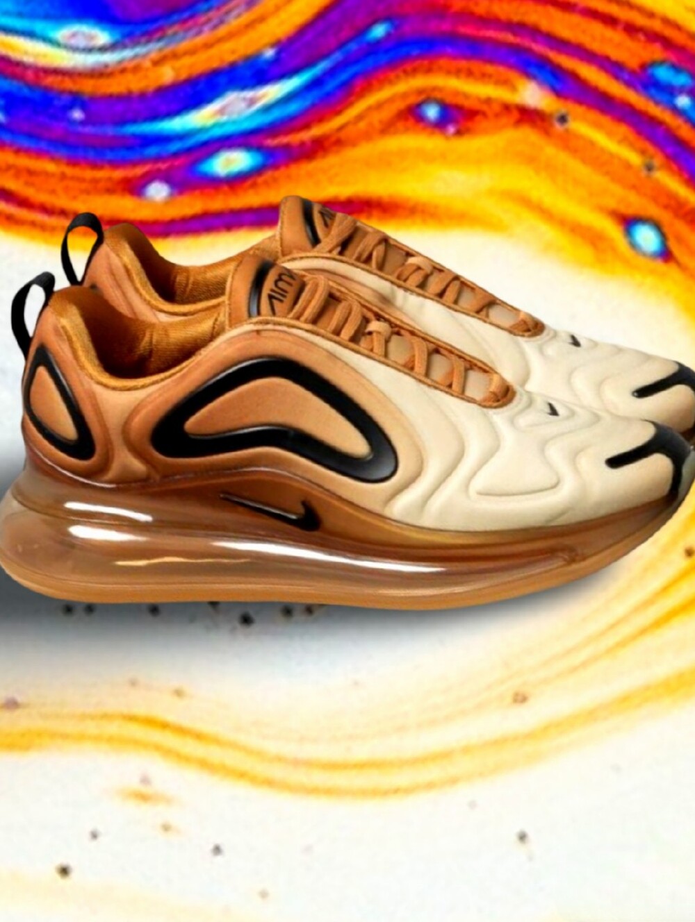 NWOB Nike Air Max 720 Desert Gold & Wheat Black (AO2924-700) Mens Size 8